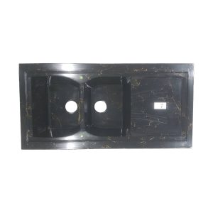 سینک گرانیتی دو لگنه توکار رگه طلایی